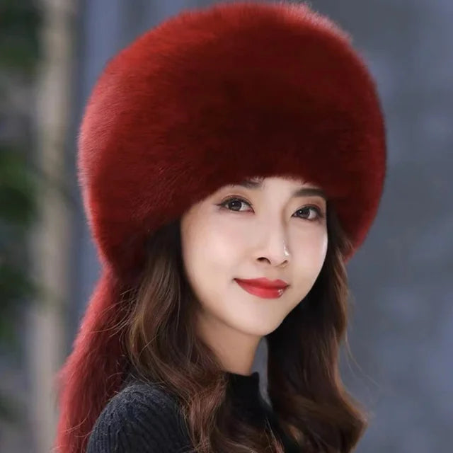 Real Fox Fur Hat Winter Natural Fur Snow Hat For Ladies Thick Outdoor Beanies Caps Russians Skiing Hats Bomber White Fur Caps