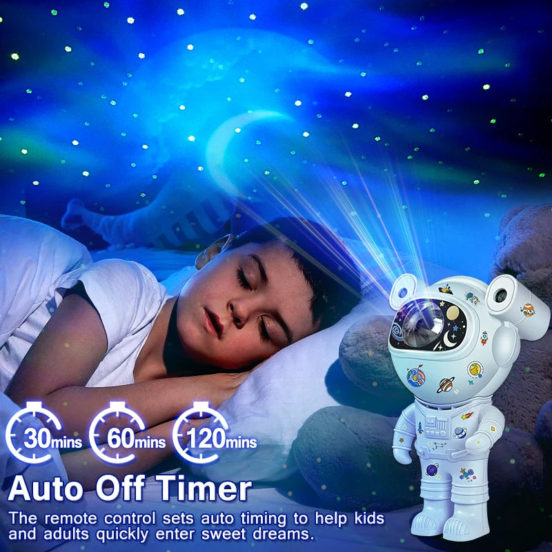 Kids Star DIY Projector Night Light with Remote Control 360 Adjustable Design Astronaut Nebula Galaxy Lighting for Children