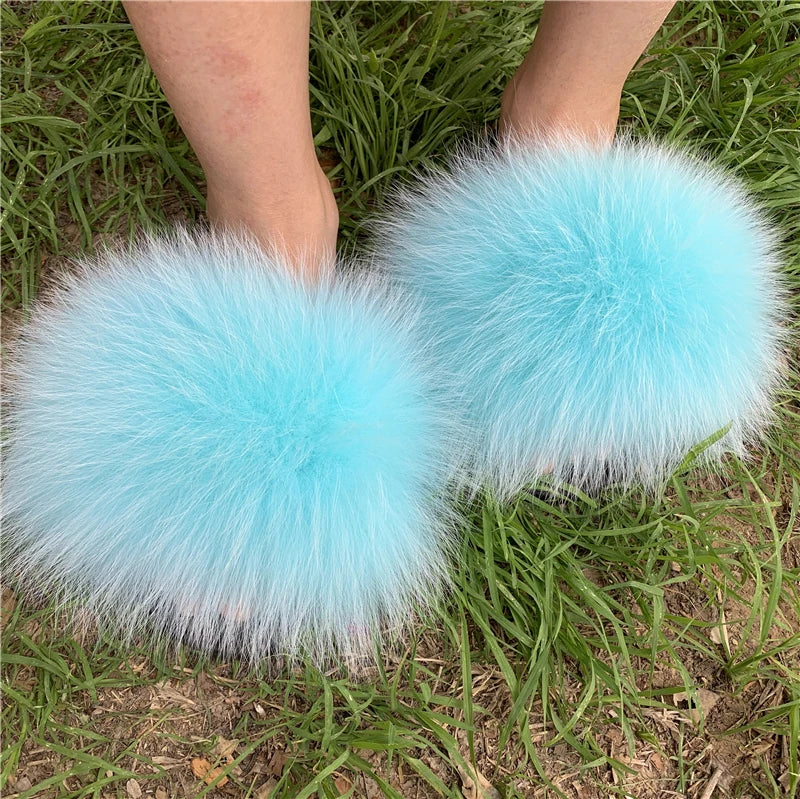 KIMLUD, New Arrival Girl Luxury Fluffy Fur Slippers Ladies Indoor Warm Furry Fur Flip Flops Women Amazing Plush Fur Slides Wholesale Hot, KIMLUD Womens Clothes