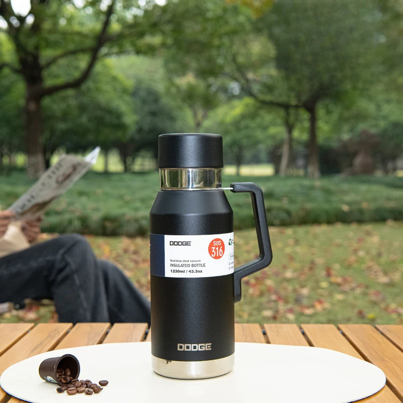 2024 New Dodge Perseverance Travel Thermos Cup Stainless Steel Portable Kettle 1.23L 2.0L Vacuum Insulated Cup Large Capacity