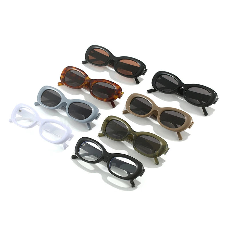 DYTYMJ Oval Cat Eye Sunglasses Women Internet Celebrity Small Frame Personality Glasses Temperament Light Luxury Sunglasses