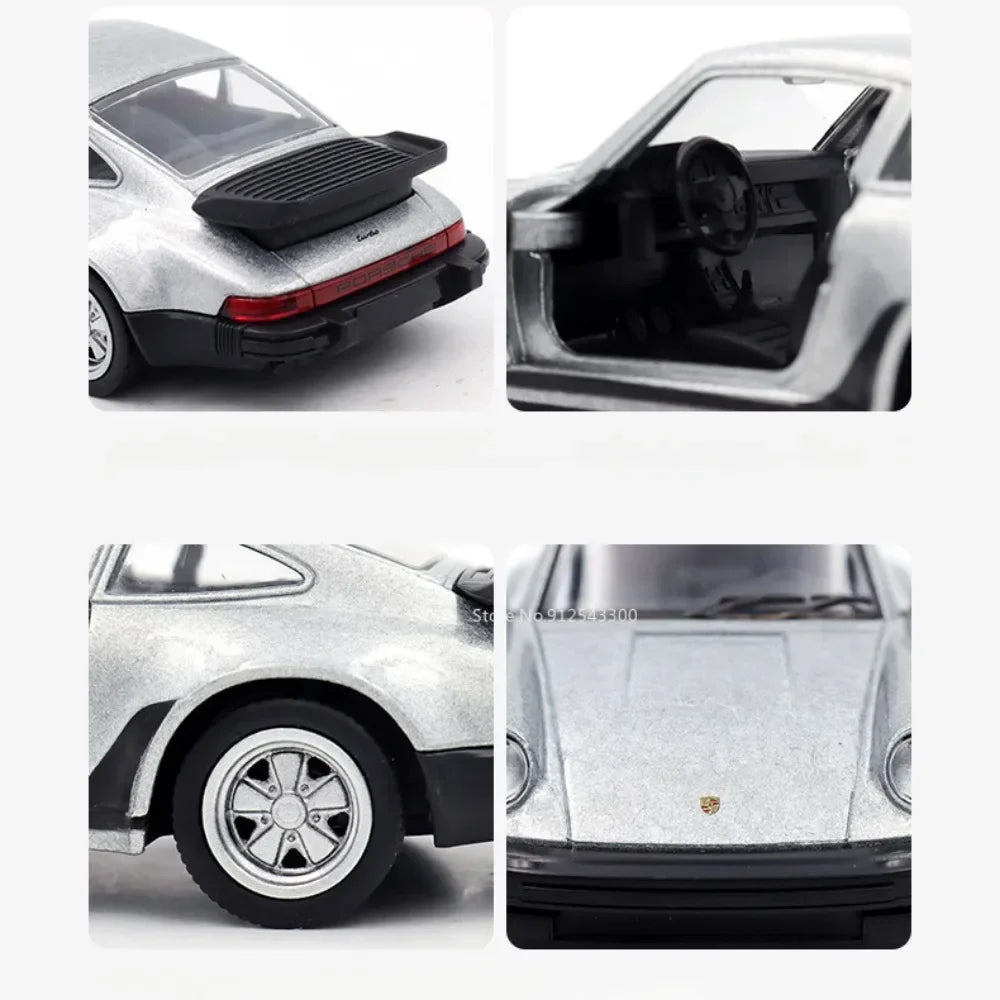 1/36 Scale Porsche 911 Turbo Toy Car Model Alloy Diecast Retro Racing with Pull Back Scale Model Car Toy for Boy Gift Collection