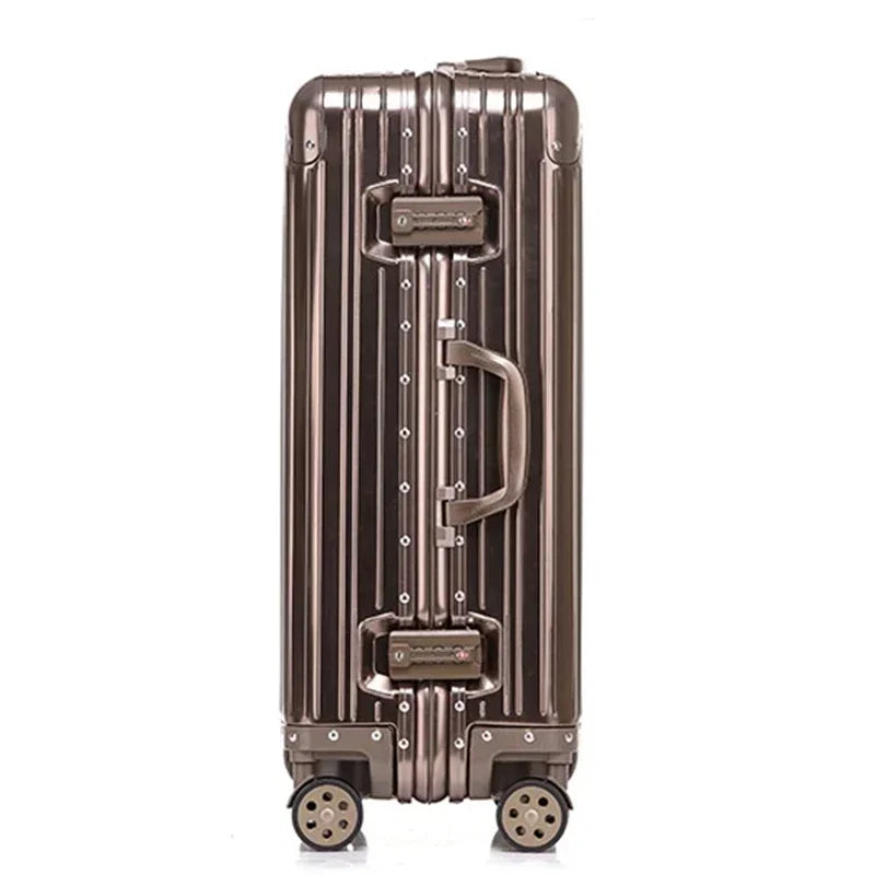 KIMLUD, New Fashion Case 20“24''26''29 Inch Aluminum Suitcase Alloy Trolley Case Universal Luggage Men Women's Travel Offers With Wheels, Brown / CHINA / 29", KIMLUD APPAREL - Womens Clothes