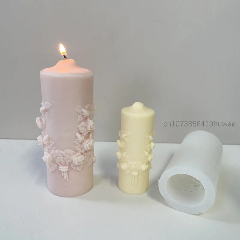 KIMLUD, Rose Flower Bouquet Scented Candle Silicone Mold DIY Handmade Handicrafts Candle Making Plaster Soap Mould Home Decoration Tools, KIMLUD Womens Clothes