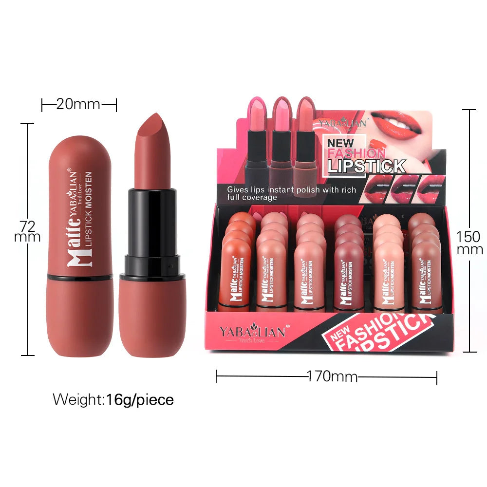 Fog Matte Lipstick Long Lasting Waterproof Lip Stick Smudge-free Classic Highly Pigmented Velvet Finish Lip Tint Makeup Cosmetic