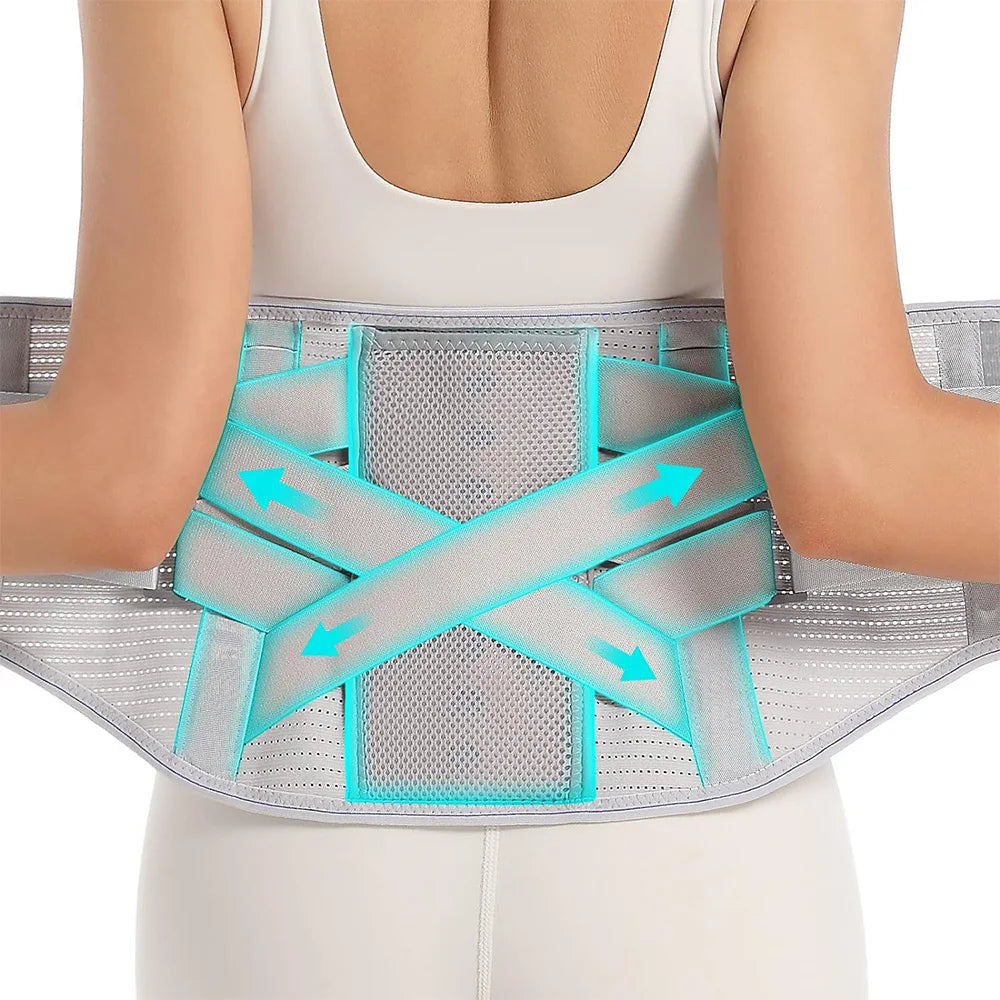 KIMLUD, Back Brace for Lower Back Pain Relief - Back Support Belt with 3 Removable Stays for Women & Men for Herniated Disc, Sciatica, Gray / S for waist 65-80cm, KIMLUD APPAREL - Womens Clothes