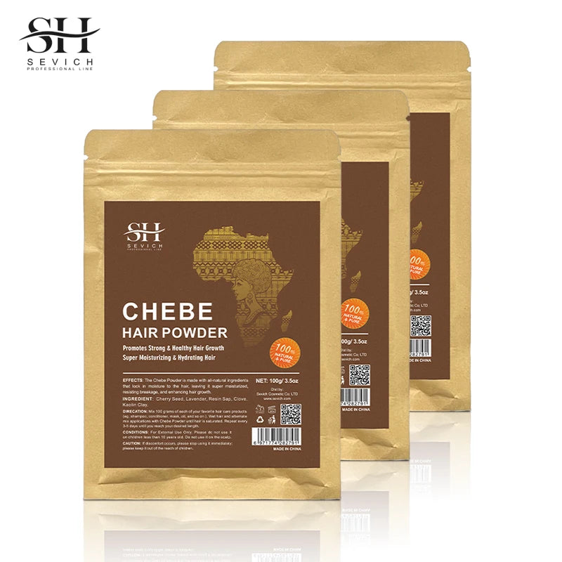 KIMLUD, Sevich Hot sale 100g Chebe Powder From Chad 100% Natural Hair Regrowth 2 Month Super Fast Hair Growth Treatment Get Rid of Wigs, 3pcs / CHINA, KIMLUD APPAREL - Womens Clothes