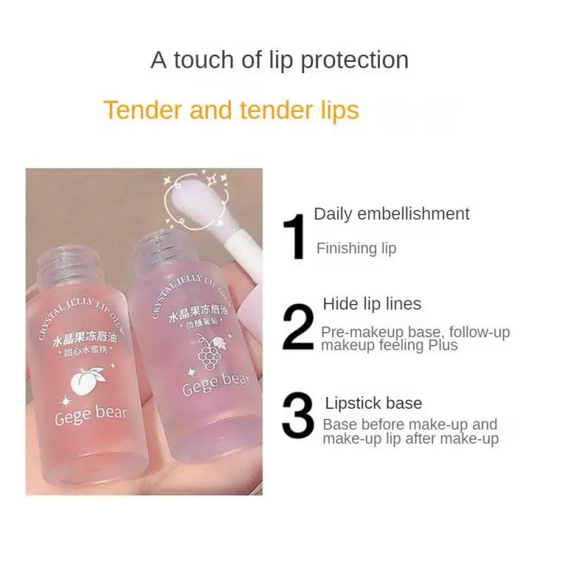 Fruity Crystal Jelly Lip Oil Lipstick Clear Lip Plumper Serum Tint Lips Care Makeup Korea Cosmetics Lip Honey Waterproof Mirror