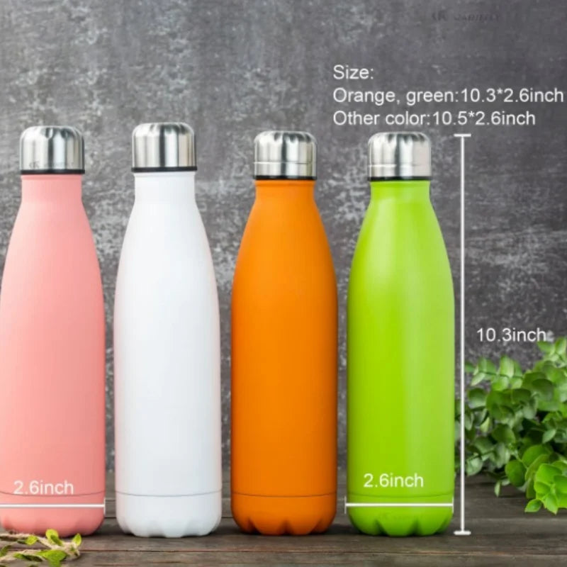 500ml/750ml Double-layer Stainless Steel Insulated Cup, Large Capacity Cola Bottle, Sports Water Cup - KIMLUD