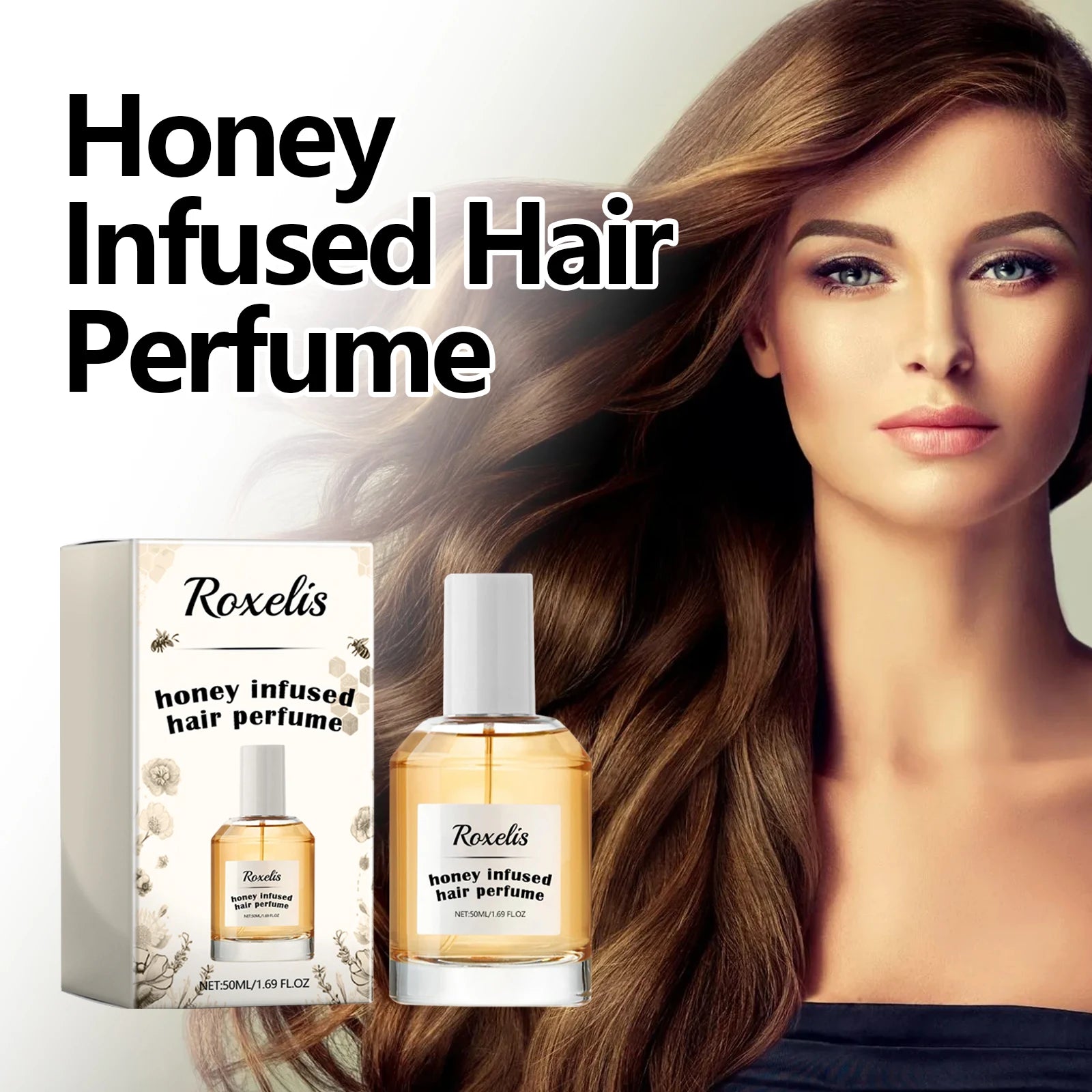 Roxelis Honey Hair Care Perfume Hair Care Fragrance Nourish and Repair Dry and Coarse Hair Moisturizing Perfume 1.69 oz - KIMLUD