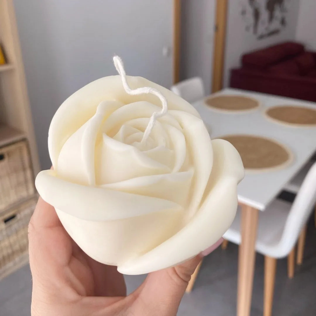 3D Large rose candle silicone mold Valentine's Day rose cake chocolate silicone mold home decoration resin plaster mold - KIMLUD