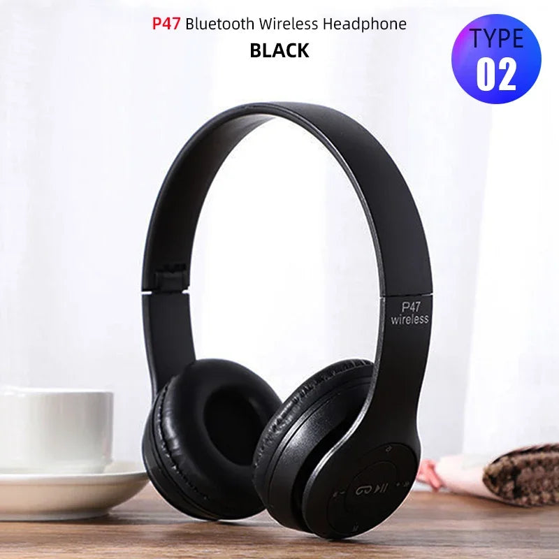 T5 Bluetooth Headphones Over Ear Head Wireless Earphones With Mic Music Headset Gamer Foldable Auriculare Fone For Huawei iPhone