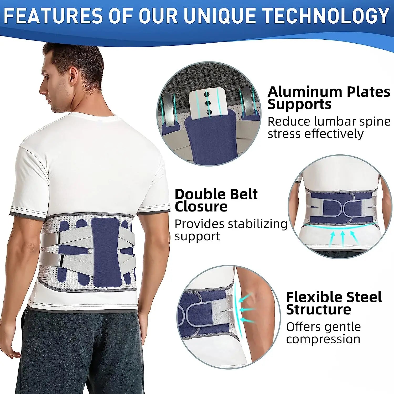 GETINFIT Waist Protector New Hot Pressure Breathable Adjustable Lumbar Support Fixed Belt Fitness Steel Plate Support Unisex - KIMLUD