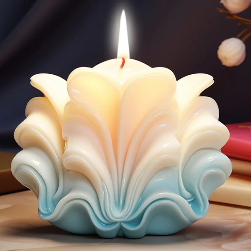 KIMLUD, New 3D Shell shaped candle silicone mold wave striped shell cake chocolate silicone mold soap mold water wave shell candle molds, KIMLUD Womens Clothes