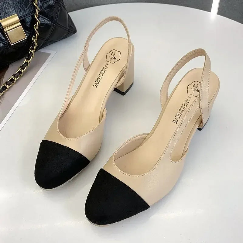 Fashion Women Shoes Woman Dress Shoes Mid Heel Square Head Wedding Party Sandals Casual Shoes