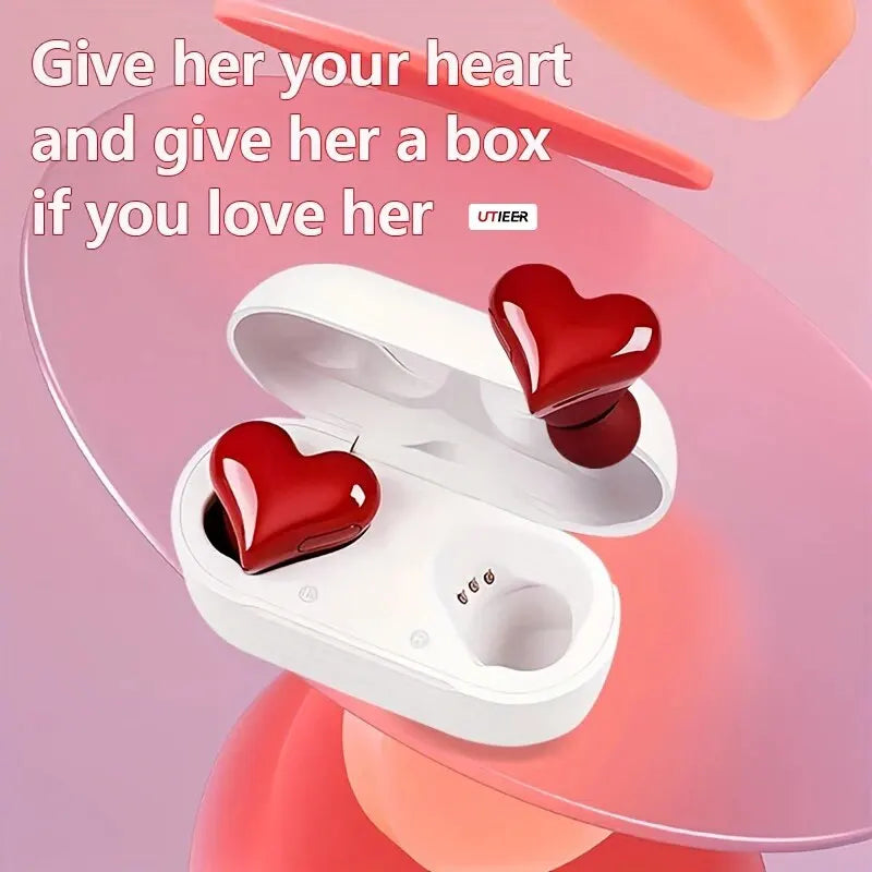 KIMLUD, AX30 New Heart Shaped Wireless Design Girls In Ear Wireless Bluetooth Earphones Cute And Fashionable Appearance, KIMLUD Womens Clothes