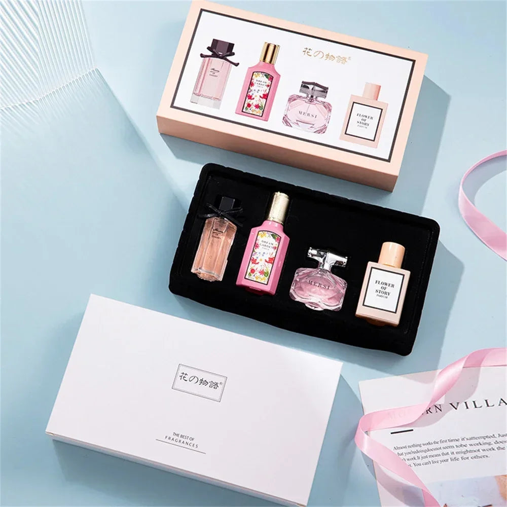 Floral Scent Gift Box 110ml Four Piece Set Women Духи Fragrance Perfume Balminess Pheromone Eau De Parfum Floral Scent Toilette - KIMLUD