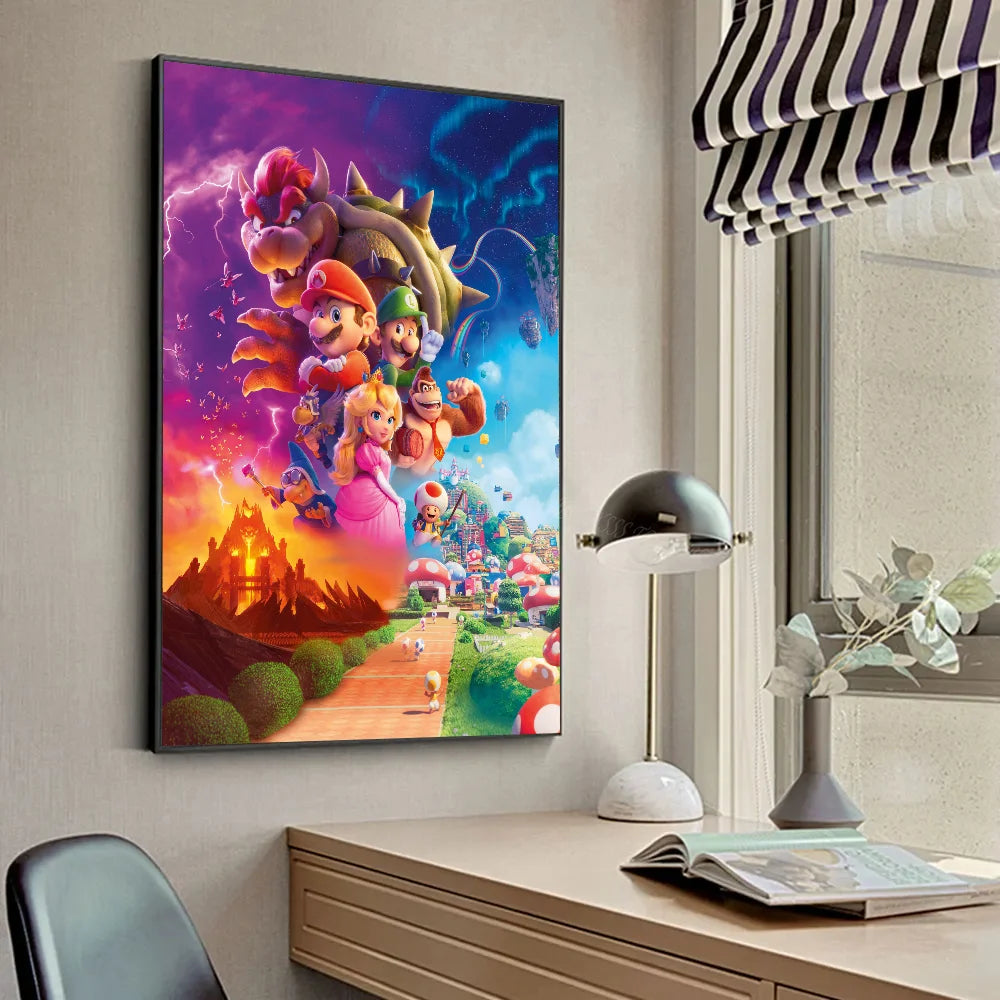 1pc Anime Game Plumber Uncle Mushroom M-Marios Poster Stickers Art Wall Murals Decor Game