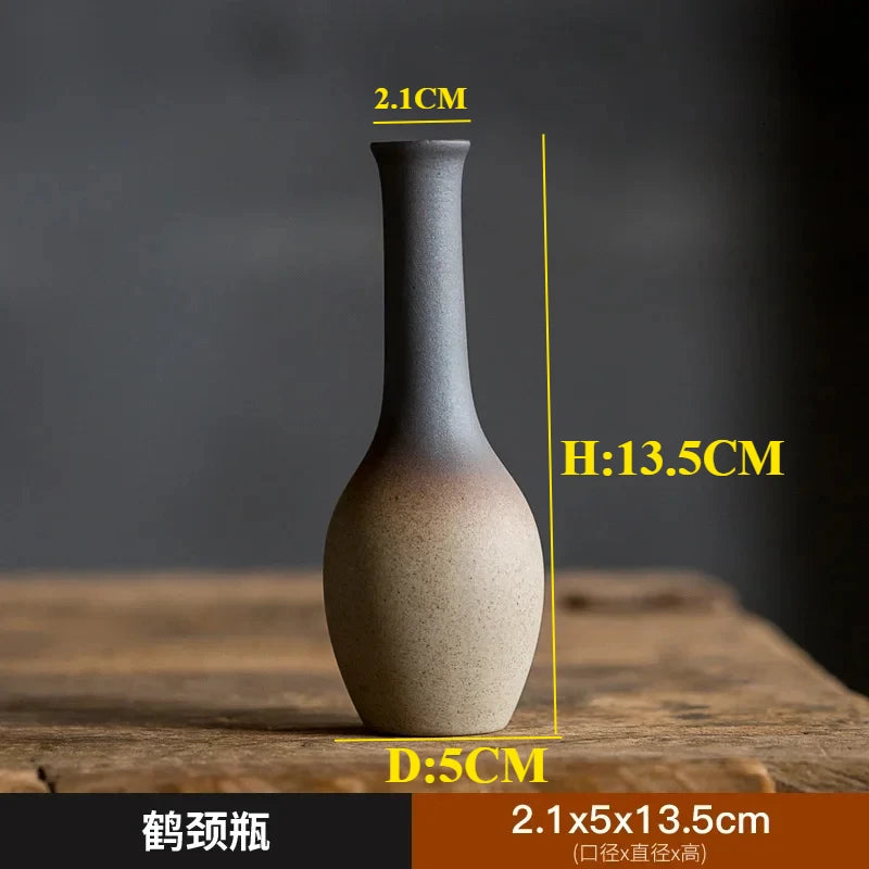 Zen Rough Pottery Tea Pet Ornaments Ceramic Vase Tea Table Decor Living Room Desktop Decoration Retro Tea Ceremony Accessories