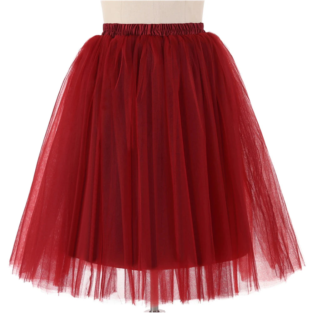 Women's Puffy Retro Vintage Crinoline Underskirt Tulle Tutu Skirt jupon Short Petticoats For Prom Party Dress Wedding