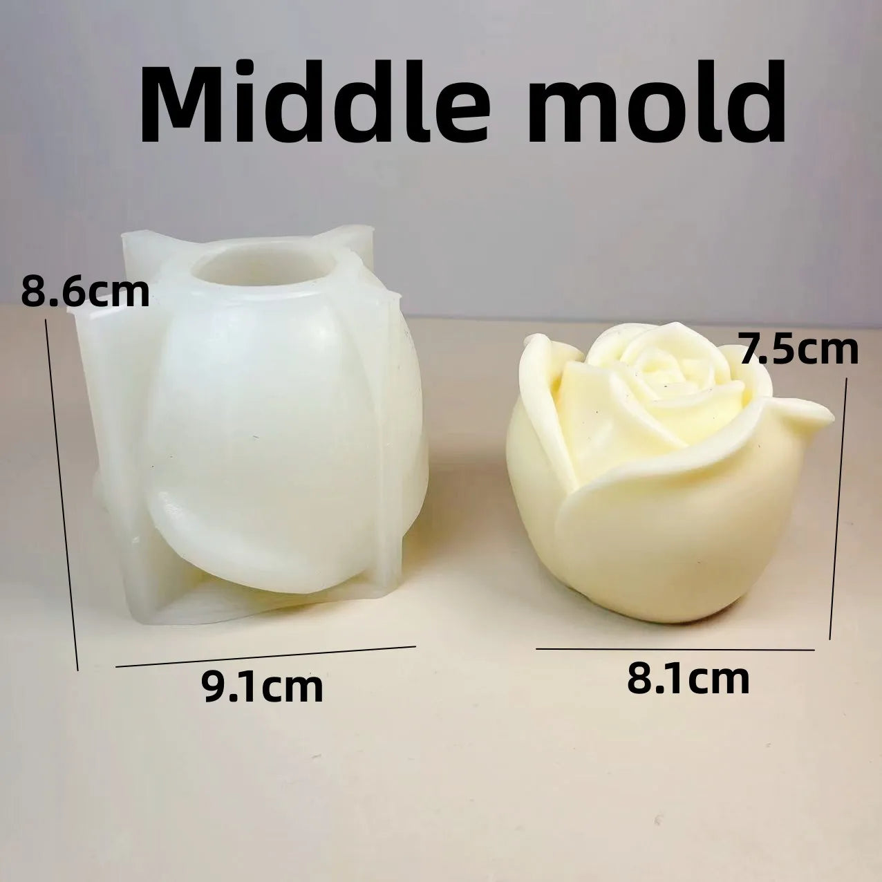 3D Large rose candle silicone mold Valentine's Day rose cake chocolate silicone mold home decoration resin plaster mold - KIMLUD