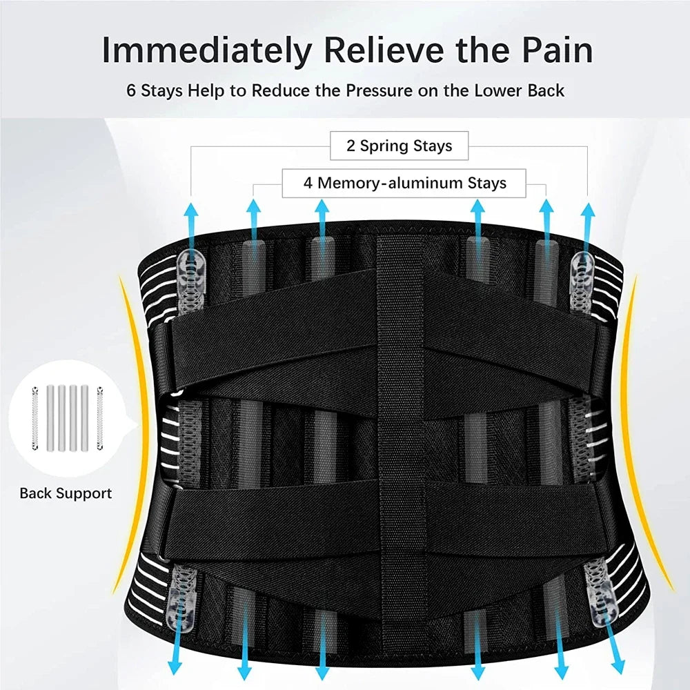 KIMLUD, Back Brace for Lower Back Pain,Lumbar Support for Heavy Lifting Men Women,Breathable Waist Support Relief Sciatica,Herniated Dis, KIMLUD Womens Clothes