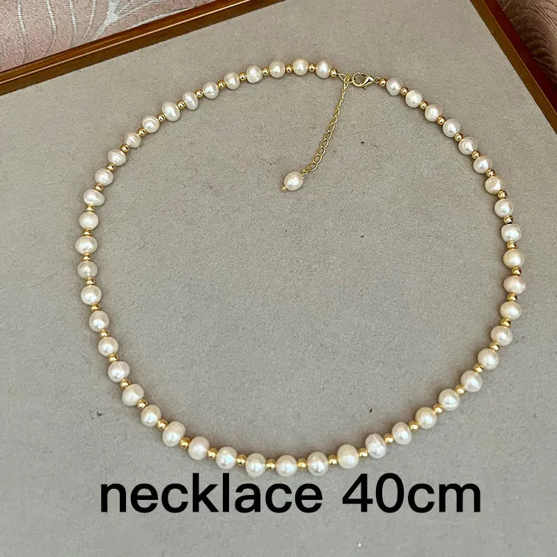 Multiple Elegant Natural Freshwater Pearl Necklaces For Women 40cm Length