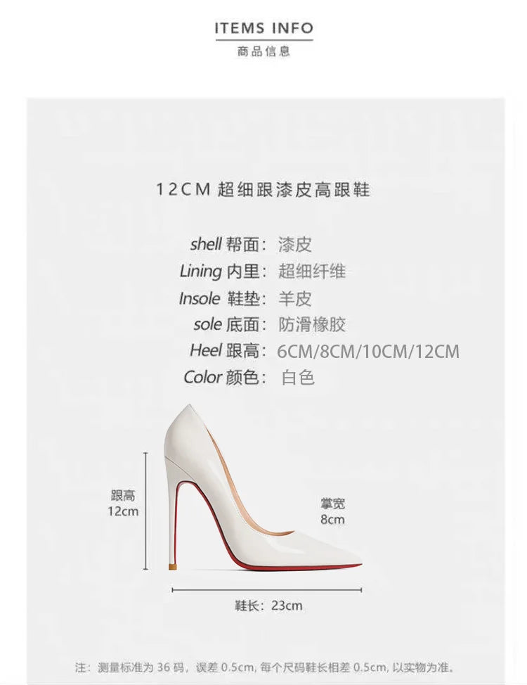 KIMLUD, Shoes Woman 2024 Trend Luxury Shoes For Women Brand Pumps Red Shiny Bottom Pointed Toe High Heels Party Elegant Ladies Shoe 2025, KIMLUD Womens Clothes