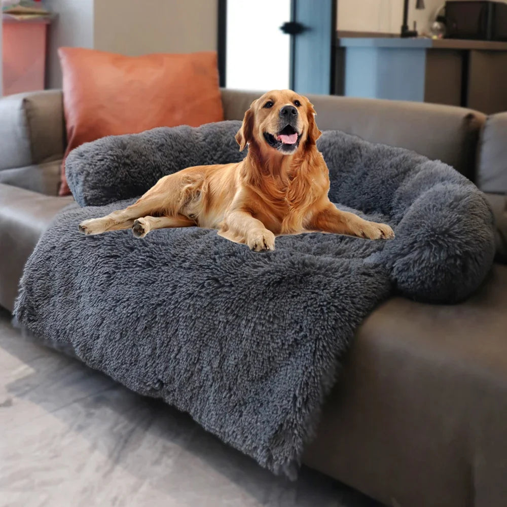 KIMLUD, Removable Plush Pet Dog Bed Sofa for Large Dogs House Mat Kennel Winter Warm Cat Bed Pad Washable Dog Cushion Blanket Sofa Cover, KIMLUD Womens Clothes