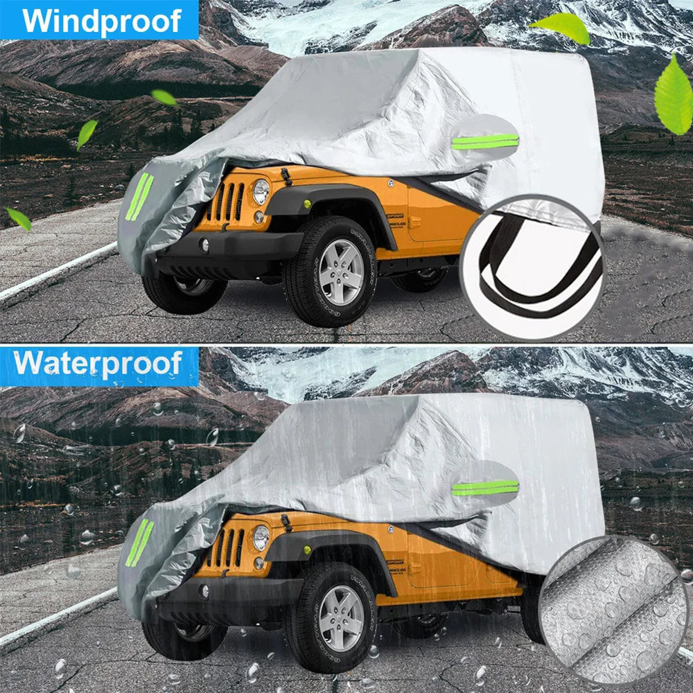 KIMLUD, 210D Waterproof Full Car Cover for JEEP Wrangler JK JL 2-Door / 4-Door 2007-2020 Weather Protection Cover Outdoor Snow Rain Dust, KIMLUD Womens Clothes