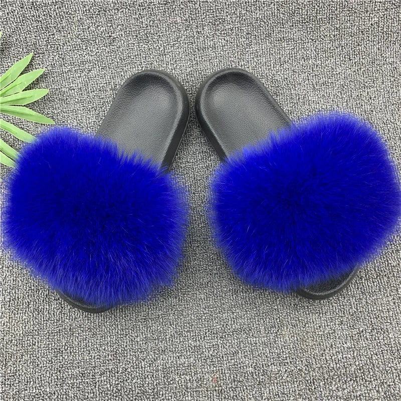 KIMLUD, New Arrival Girl Luxury Fluffy Fur Slippers Ladies Indoor Warm Furry Fur Flip Flops Women Amazing Plush Fur Slides Wholesale Hot, HS-031 / 39, KIMLUD APPAREL - Womens Clothes