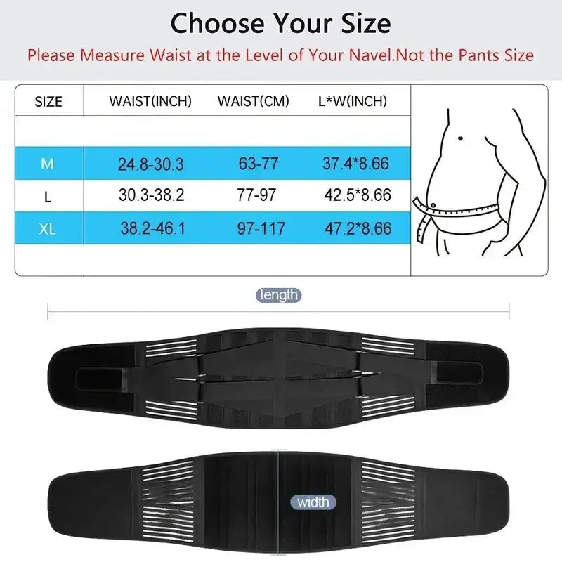 Back Brace Adjustable Waist Belt Support Brace for Lumbar Trainer Sweat Belt for Sports New Assistance Waist Cushion - KIMLUD