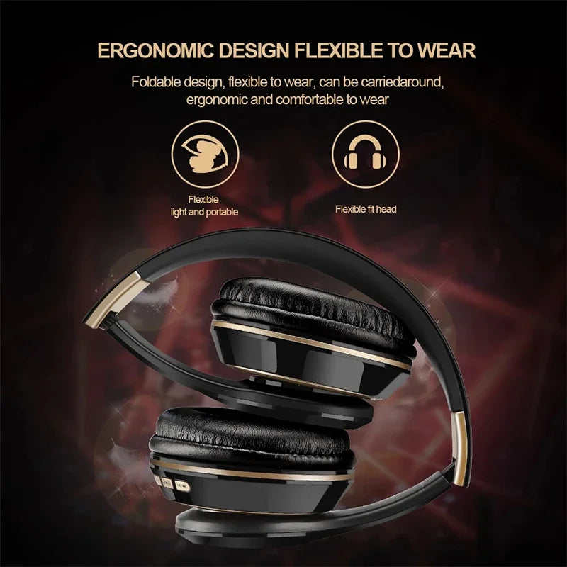 T5 Bluetooth Headphones Over Ear Head Wireless Earphones With Mic Music Headset Gamer Foldable Auriculare Fone For Huawei iPhone