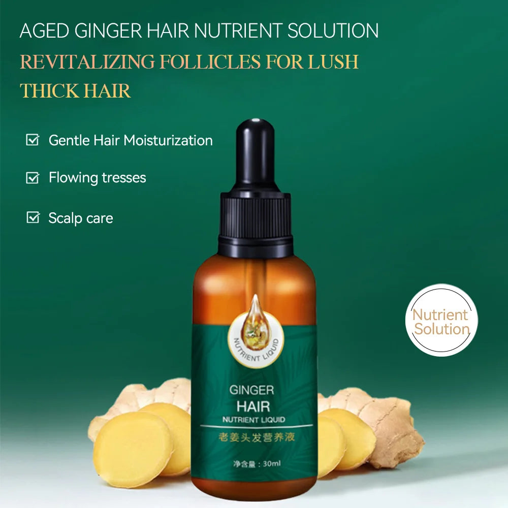 Silky Softening Nutritional Liquid Hair Oil Ginger essence Natural Extract Smooth Mild Formula Anti itching  Nourishing Clear