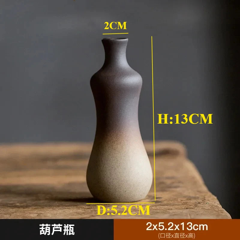 Zen Rough Pottery Tea Pet Ornaments Ceramic Vase Tea Table Decor Living Room Desktop Decoration Retro Tea Ceremony Accessories