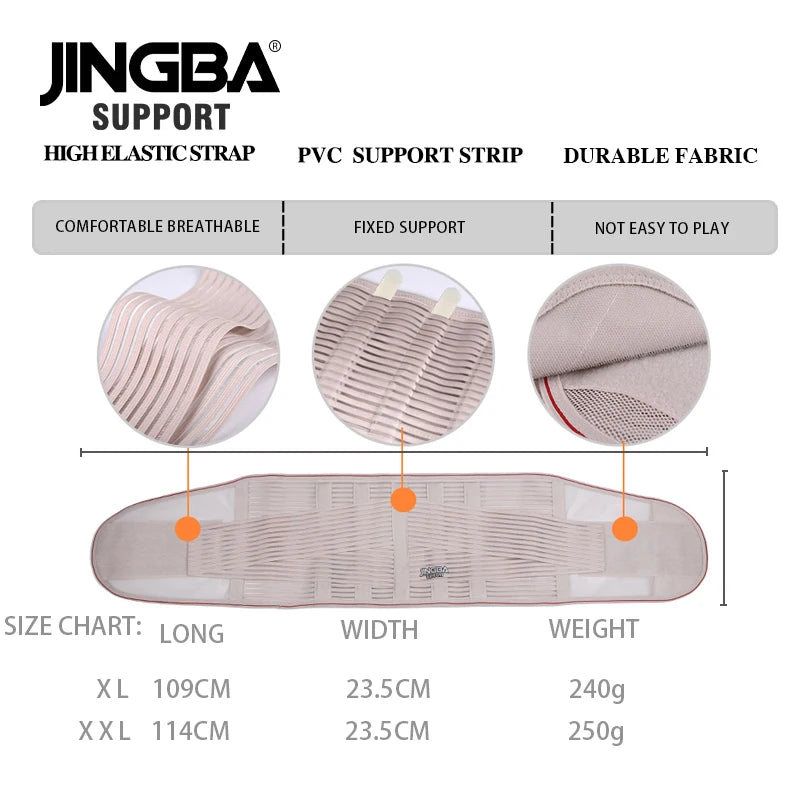 KIMLUD, JINGBA SUPPORT Orthopedic Corset Back Support Belt Men Back Brace Belt Fajas Lumbares Ortopedicas Protection Spine Support Belt, KIMLUD Womens Clothes