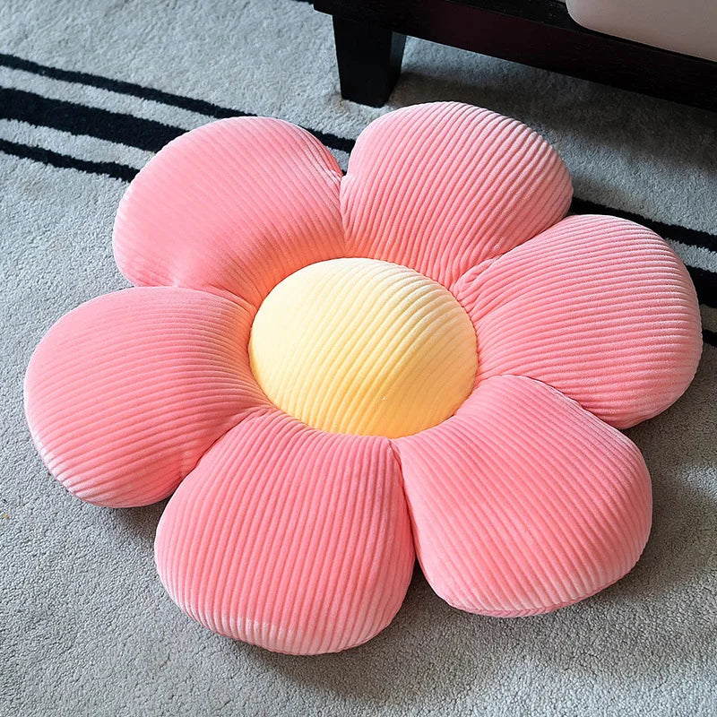 Stuffed Six Petal Flower Cushion Girly Room Decor SunflowerSetting for Kids Bedroom Seat Pillow Pillow Bay Window Pink Flower