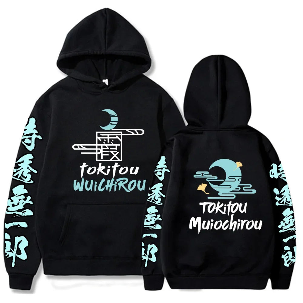 KIMLUD, New Funny Japan Anime Demon Slayer Women Hoodies Plus Size Sweatshirt Harajuku Muichiro Tokito Printed Hooded Girl Pullover, Black3 / L, KIMLUD APPAREL - Womens Clothes