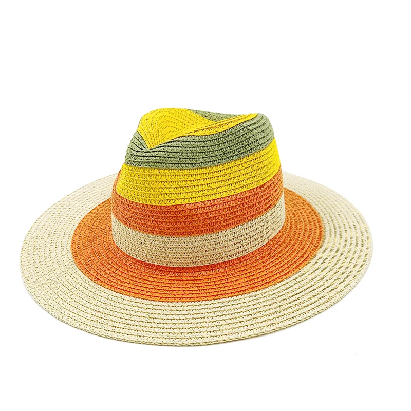 KIMLUD, Rainbow Hat Women's Colorful Big Eave Straw Hat Summer Sunscreen Sunshade Hat Tourism Sun Hat Beach Hat Wholesale, 7 / 56-58cm / CHINA, KIMLUD APPAREL - Womens Clothes