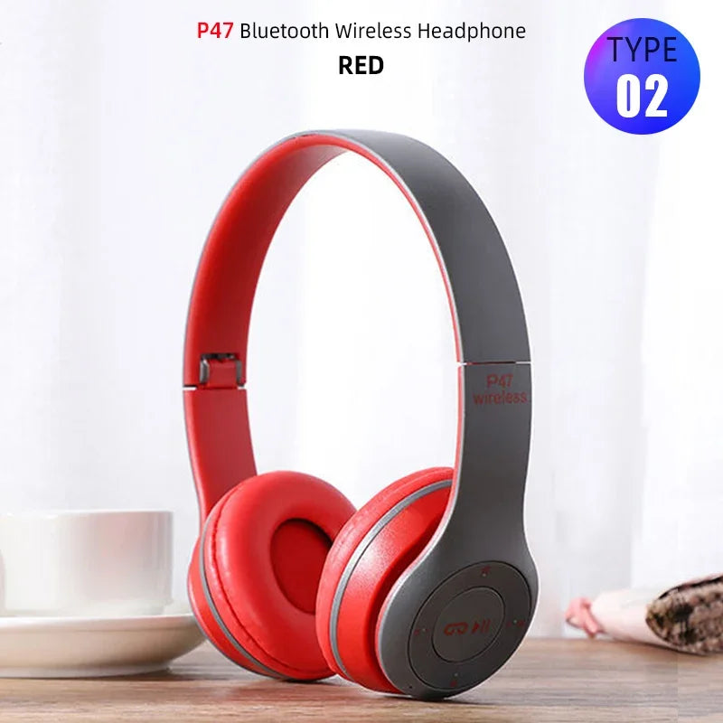 T5 Bluetooth Headphones Over Ear Head Wireless Earphones With Mic Music Headset Gamer Foldable Auriculare Fone For Huawei iPhone