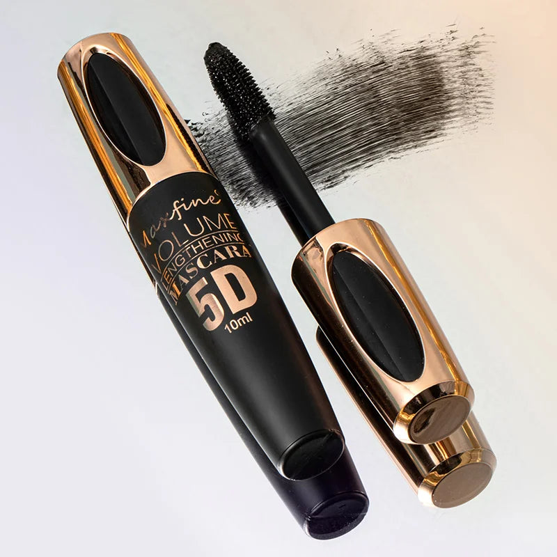 5D silk mascara with big eyes, strong and lasting black content and length, waterproof and non-caking, and prolonged mascara.