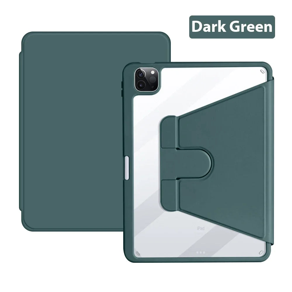 KIMLUD, 360° Rotation Case For Ipad 10 9 9th 10th Generation Pro 13 12.9 Air 11 5 4 M4 M2 2024 Mini 6 7 10.9 10.2 Protective Cover Funda, Dark Green / Air 4 5, KIMLUD APPAREL - Womens Clothes