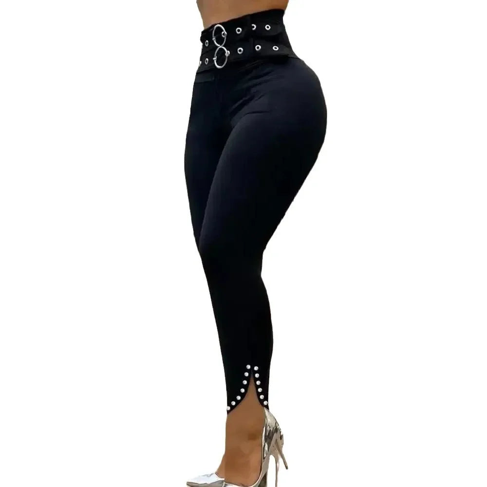 New Arrival High-Waisted Side Slit Pants European and American E-commerce Fast Selling Amazon Best Seller Small Foot Pants