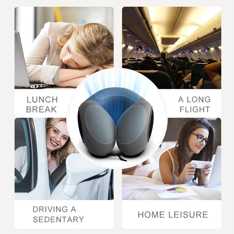 Portable U Shaped Memory Foam Neck Pillow Soft Slow Rebound Space Travel Pillow Sleeping Airplane Pillow For Travel Camping Rest