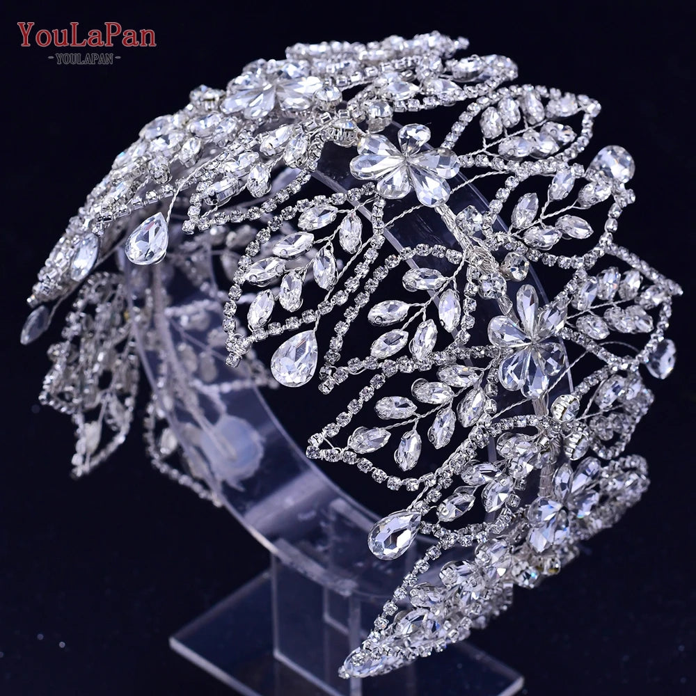 KIMLUD, YouLaPan HP435 Wedding Tiara Crystal Bridal Headband Women Hair Crown Bridal Hair Accessories Bride Headpieces for Party Banquet, HP426, KIMLUD APPAREL - Womens Clothes