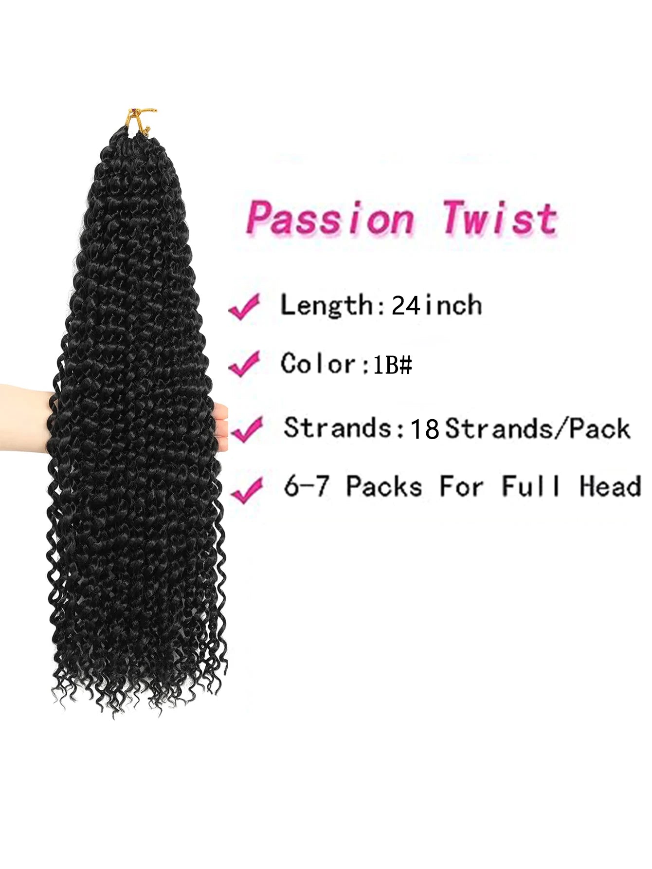 Long Passion Twist Hair (18,24 Inch) Water Wave Crochet Hair for Black Women Passion Twist Crochet Hair for Butterfly Locs 1 Pac