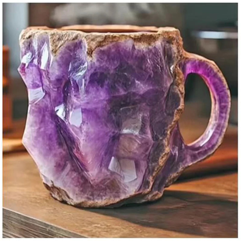 KIMLUD, 1PC Multi-Colored Mineral Crystal Coffee Mug，Natural Mineral Crystal Mug， Colorful Crystal Christmas Mugs,Christmas Gift New, KIMLUD Womens Clothes