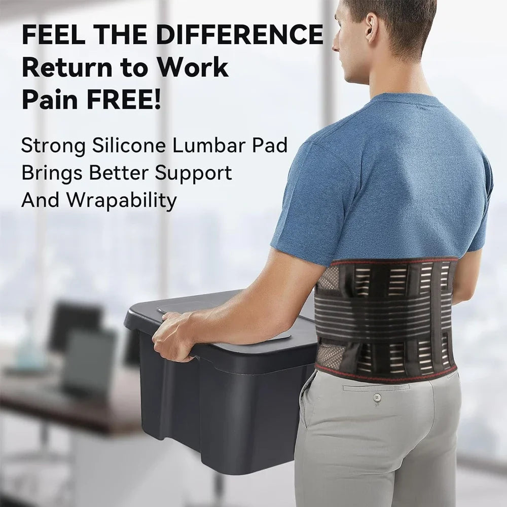 Back Brace for Lower Back Pain Relief,Breathable Lumbar Support Belt for Men Women with Lumbar Pad,for Herniated Disc,Sciatica - KIMLUD