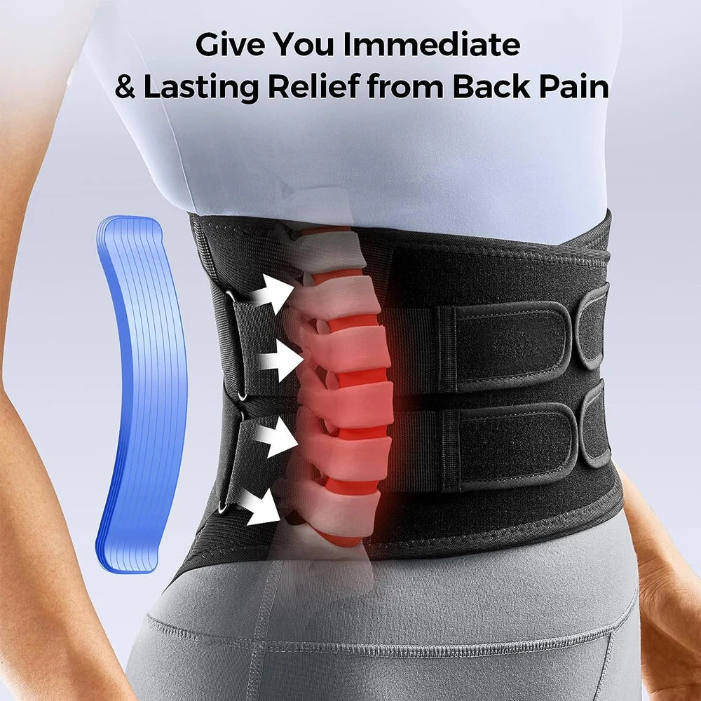 Breathable Lower Back Support Belt Pain Relief with 7 Stays for Heavy Lifting Herniated Disc, Sciatica, Scoliosis, Men and Women - KIMLUD