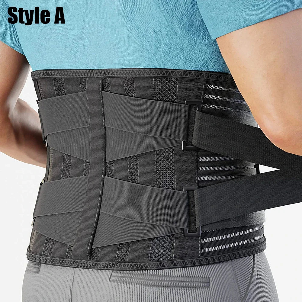 Elstiac Lumbar Back Belt Waist Support Trainer Adjustable Lumbar Pad with 6 Stays Abdominal Binder Fitness Gym Belts Women Men - KIMLUD